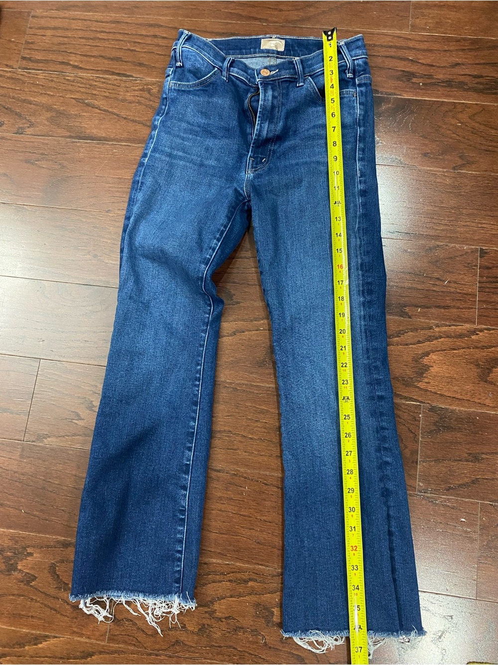 Mother The Hustler Ankle Fray Jeans In Home Movies Dark Wash High Rise Size 26 - Picture 3 of 7